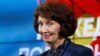 Gordana Siljanovska-Davkova își anunță victoria în alegerile prezidențiale din Macedonia de Nord, la Skopie. 8 mai 2024.