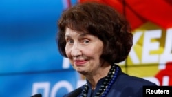 Gordana Siljanovska-Davkova își anunță victoria în alegerile prezidențiale din Macedonia de Nord, la Skopie. 8 mai 2024.