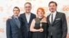 O parte din echipa filmului „Libertate”, de la stânga la dreapta: Alexandru Sterian (director de imagine), Tudor Giurgiu (regizor), Oana Giurgiu (producător), Alex Calangiu (actor).