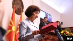 Depunerea jurământului pentru funcția de președinte a Gordanei Siljanovska-Davkova. 12 mai 2024.