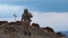 Armenia - A soldier at an Armenian army post on the border with Azerbaijan,November 12, 2021.