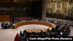 The United Nations Security Council meets at United Nations Headquarters in Manhattan, New York, U.S., February 28, 2020.