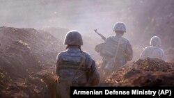 ARMENIA -- Armenian soldiers take their position on the front line in Tavush region, July 14, 2020