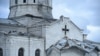 Nagorno Karabakh - The Ghazanchetsots Cathedral in Shushi damaged by shelling,October 8, 2020