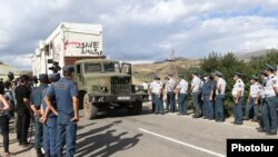 Armenia -- Police dismantles the cabins of the Lydian Armenia company. 07August, 2020