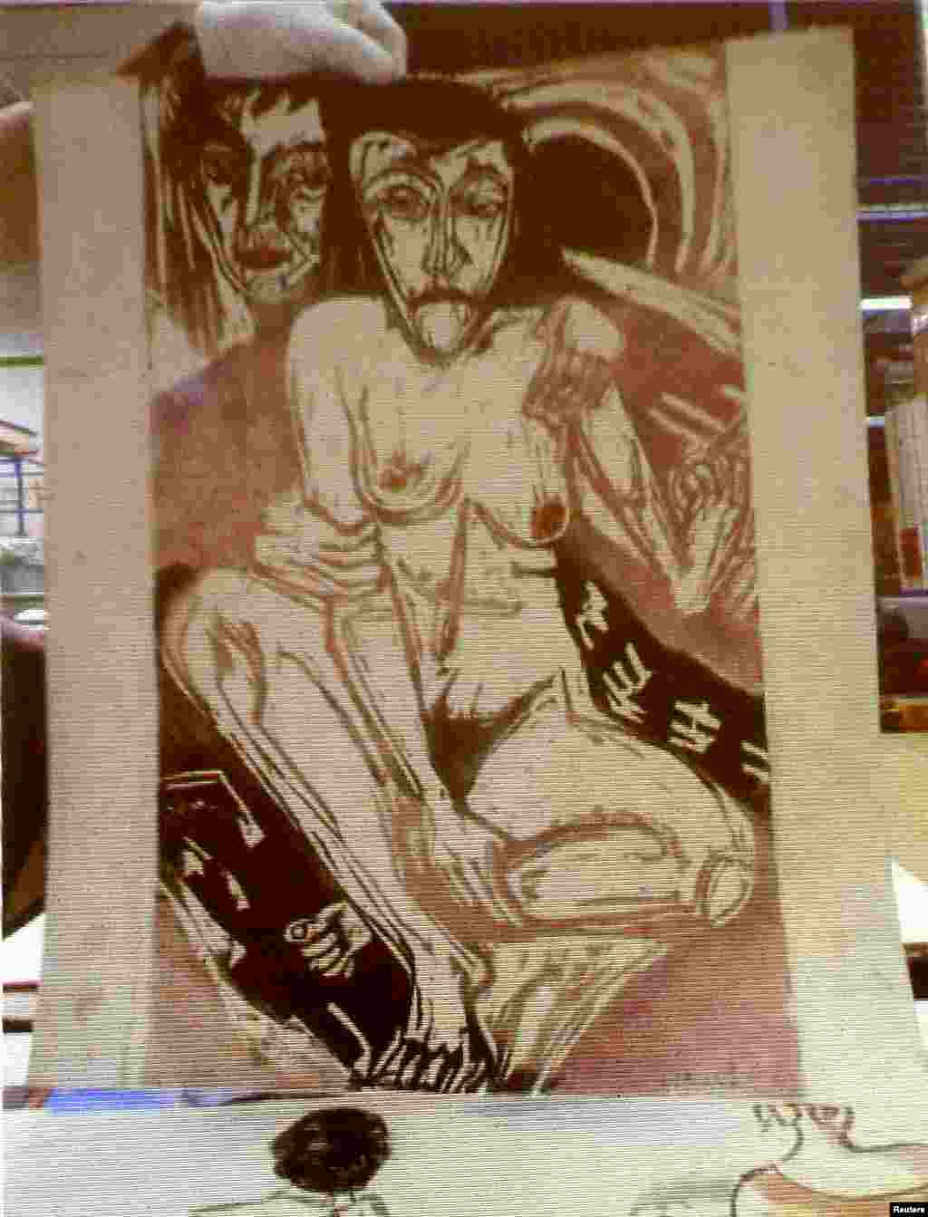 Alman rəssamı Ernst Ludwig Kirchner-in indiyəcən sənət aləminə məlum olmayan "Melonxolik qız" rəsmi