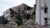 Нагорный Карабаха - Здание в Степанакерте, разрушенное в результате ракетного удара, 5 октября 2020 г.