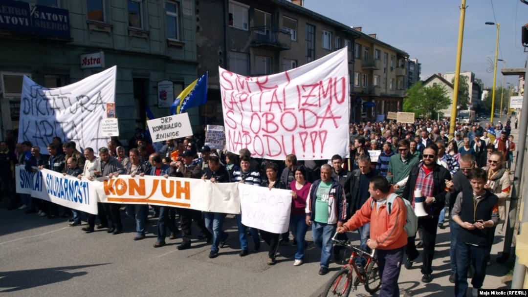 Prvomajski protest u Tuzli
