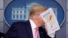 Трамп падчас прэс-канфэрэнцыі, прысьвечанай каранавірусу, у Белым доме, 26 лютага