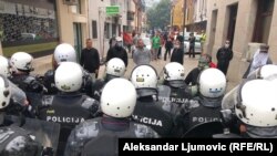 Поліцейські підрозділи на вулицях Цетинє, 5 вересня 2021 року