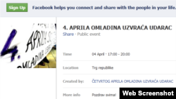 Stranica Facebook grupe koja je pozvala na protest