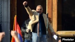 Armenia - Raffi Hovannisian, leader of Zharangutiun Party, addresses the rally in Liberty Square in Yerevan,2Mar,2013