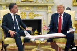 Дональд Трамп на встрече с генеральным секретарем НАТО Марком Рютте в Овальном кабинете Белого дома. 14 июля 2025 года