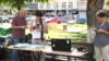 Экологические активисты в сквере Маштоца в Ереване 