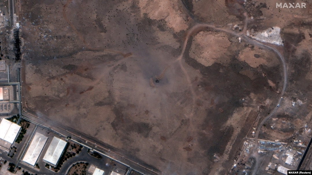Satelitska fotografija postrojenja za obogaćivanje uranijuma Natanz posle američkog bombarodvanja, 22. jun 2025.