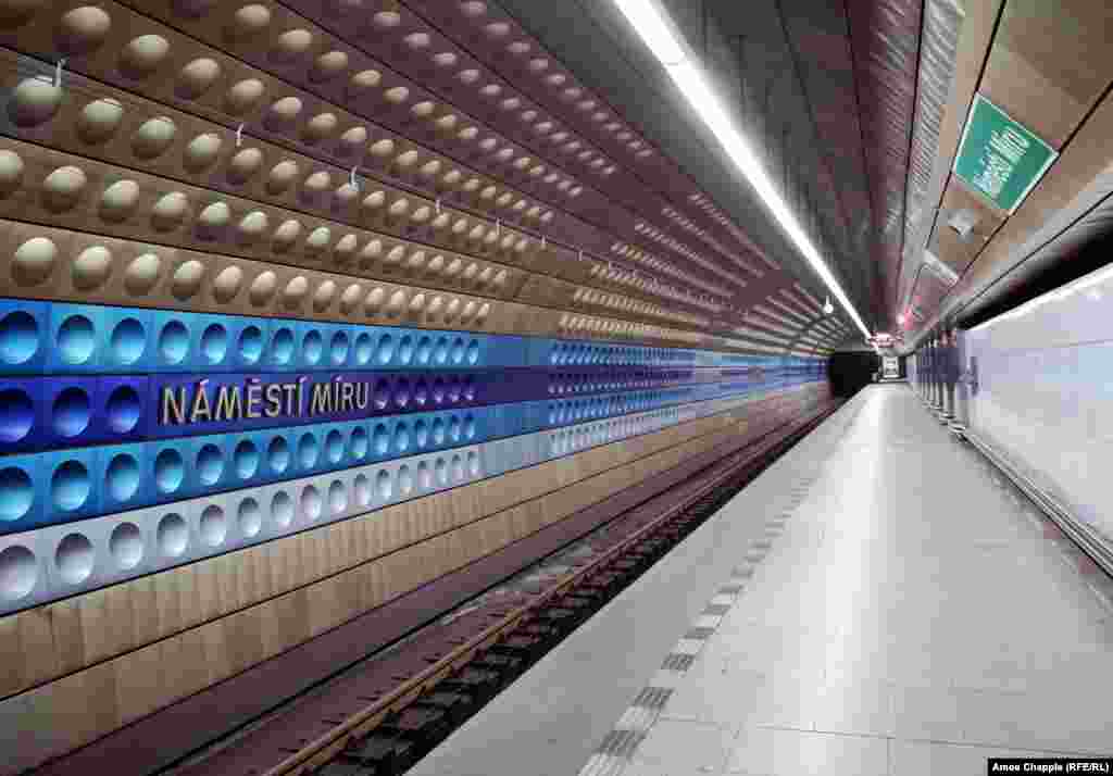 An empty platform shortly before 8 a.m. on March 17. 