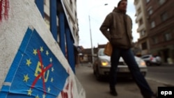 Anti-evropski poster u Beogradu