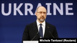 Прем’єр-міністр України Денис Шмигаль на конференції з питань відновлення економіки після війни, Німеччина, жовтень 2022 року