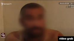 Armenia- A man who claims to be a Syrian mercenary who fought for Azerbaijan in Nagorno-Karabakh is shown on Armenian television, November 3, 2020.
