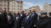 Armenia - President Serzh Sarkisian and Gyumri Mayor Vartan Ghukasian (R) inspect new apartment blocks constructed in Armenia's second largest city, 7Apr2012. 
