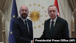 ԵՄ խորհրդի նախագահ Շարլ Միշելը և Թուրքիայի նախագահ Ռեջեփ Թայիփ Էրդողանը, արխիվ